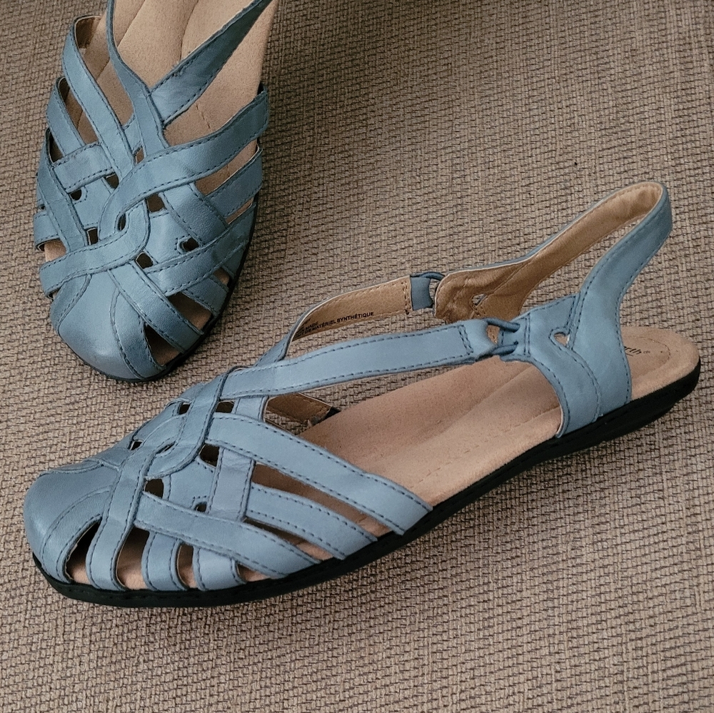 EARTH ORIGINS BELLE BRIELLE WIDE SLINGBACK CLOSED TOE SANDALS MOROCCAN B…
